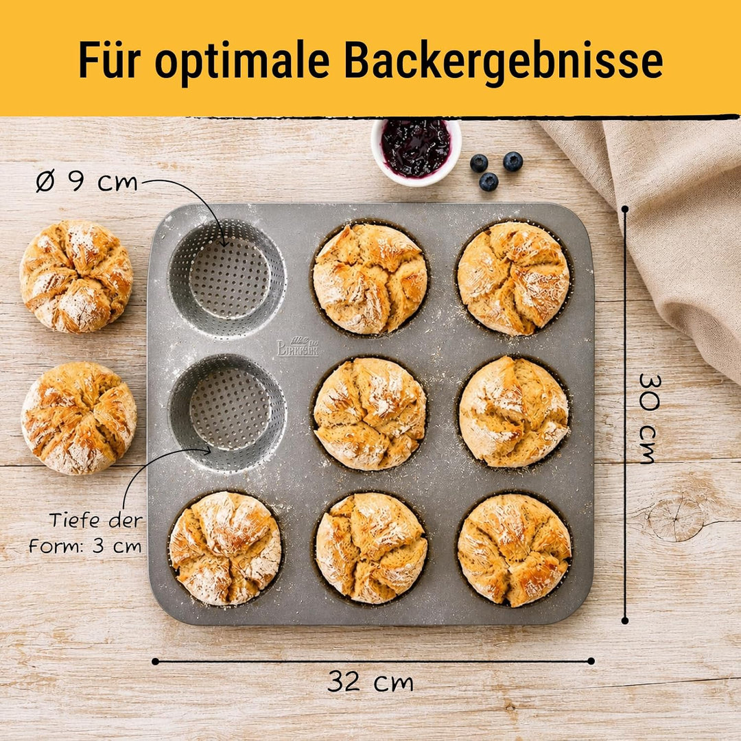 RBV Birkmann, 210226, Laib und Seele, Brötchenblech für 9 Brötchen, Brötchenblech