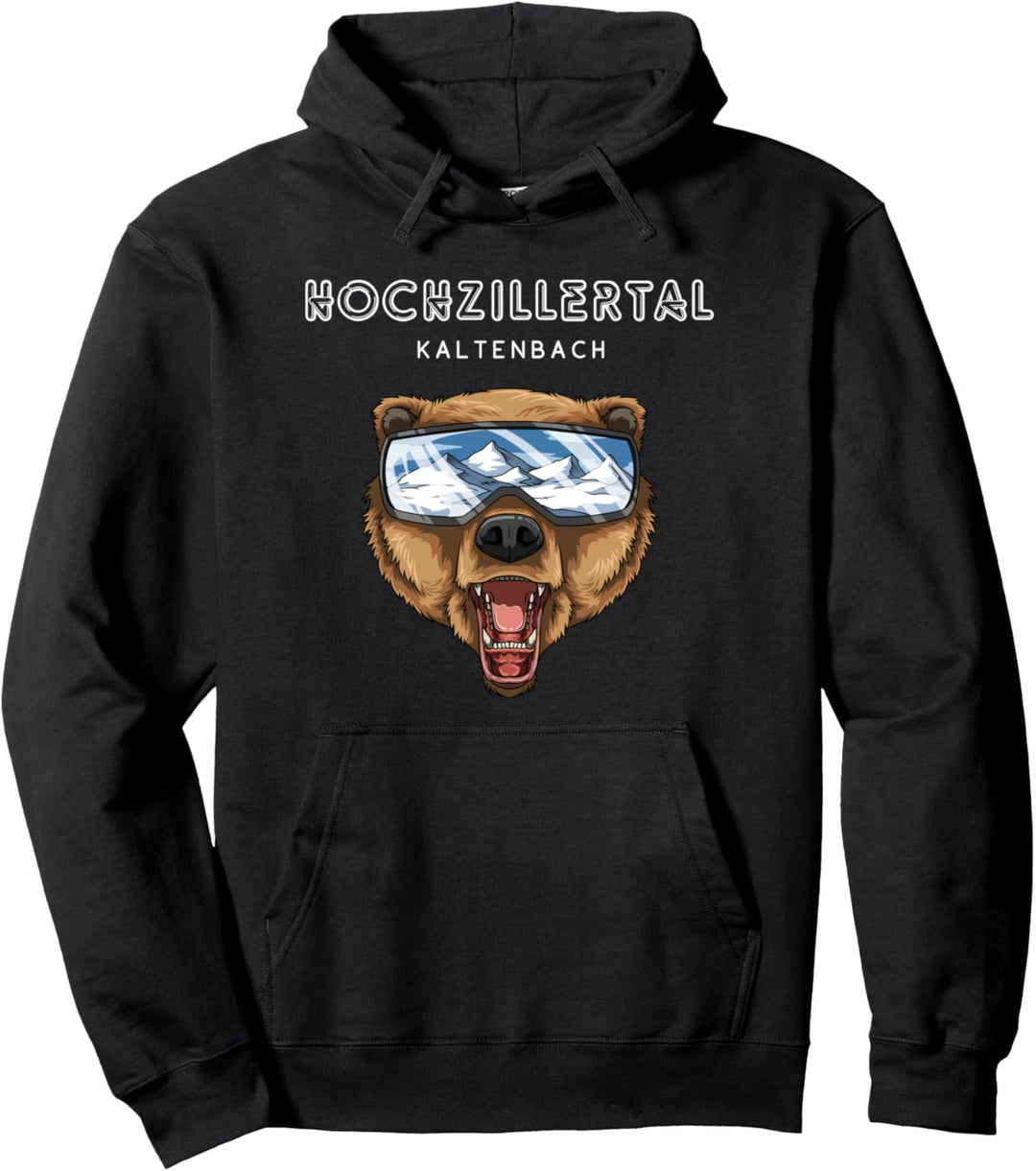 Hochzillertal Kaltenbach Österreich Retro Ski Grizzly Bär Pullover Hoodie