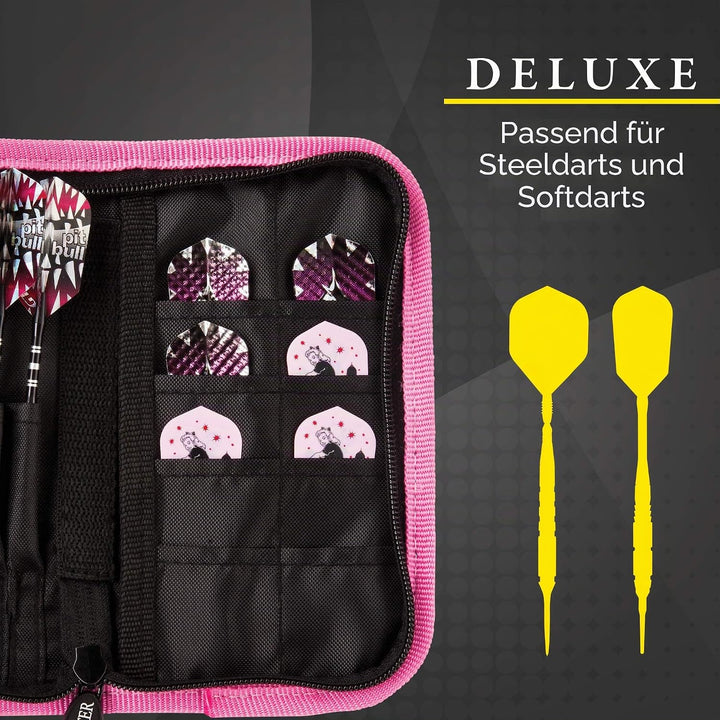 Casemaster Deluxe Aufbewahrungstasche für 6 Darts, Nylon Pink, Pink