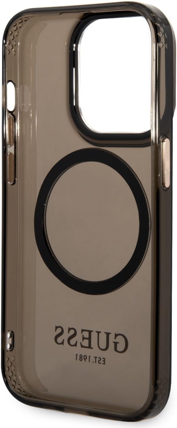 Guess GUHMP14LHTCMK Hülle für iPhone 14 Pro 6,1" schwarz/Black Hard case Gold Outline Translucent