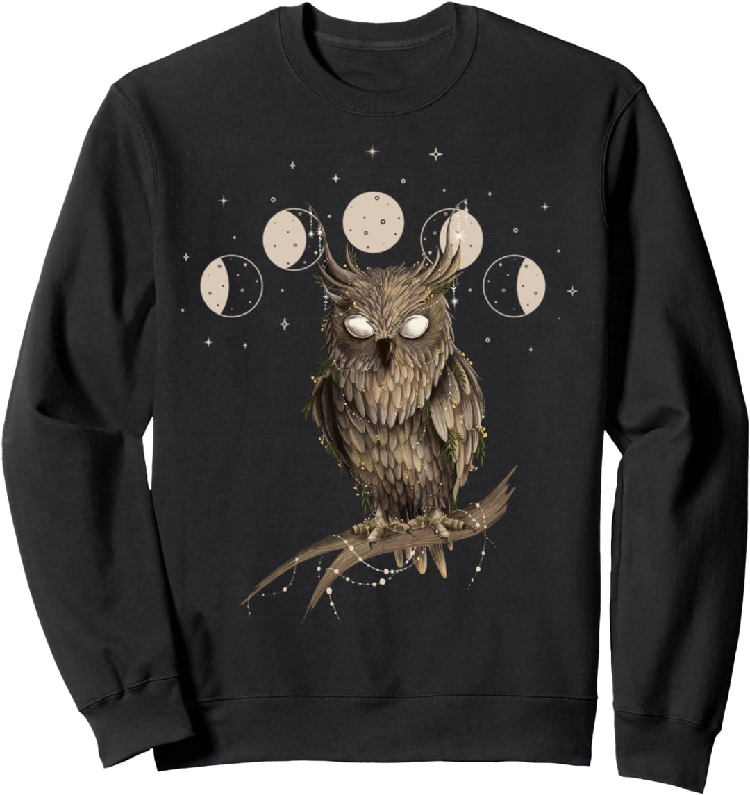 Goth Gothic Dunkle Eule Mondphase Sweatshirt