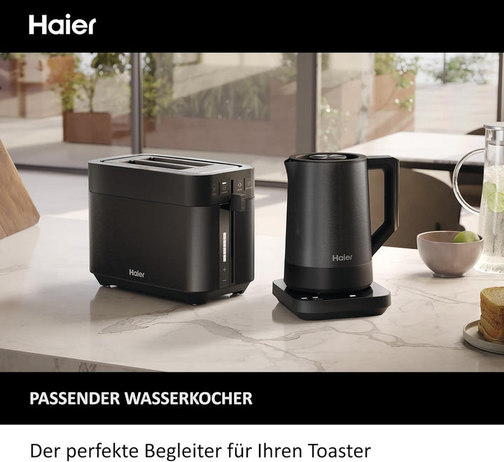 Haier Toaster aus Edelstahl, 2 Scheiben, 1150W I Extra tiefe Schlitze &amp; Hebegriff zum Anheben gegen