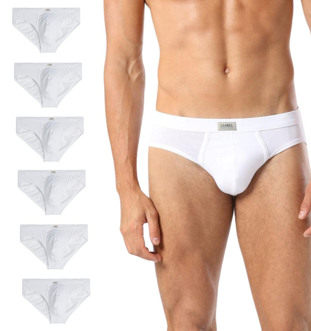 Liabel ® 6 Classic Herren Slip aus Baumwolle Unterwäsche ohne Etiketten, Cotton Stretch Essential M