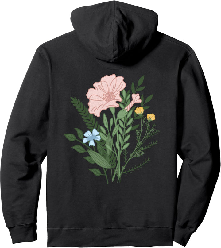 Trendy Be Kind To One Another Flower Bouquet Front &amp; Back Pullover Hoodie