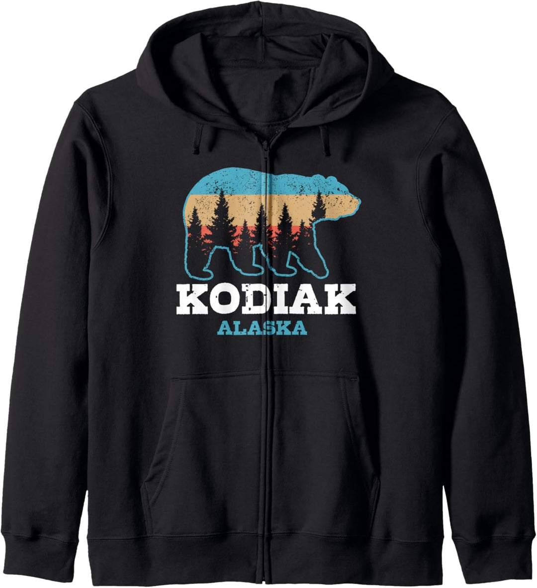 Kodiak Alaska Vintage Grizzly Bär Natur Souvenir Geschenk Kapuzenjacke