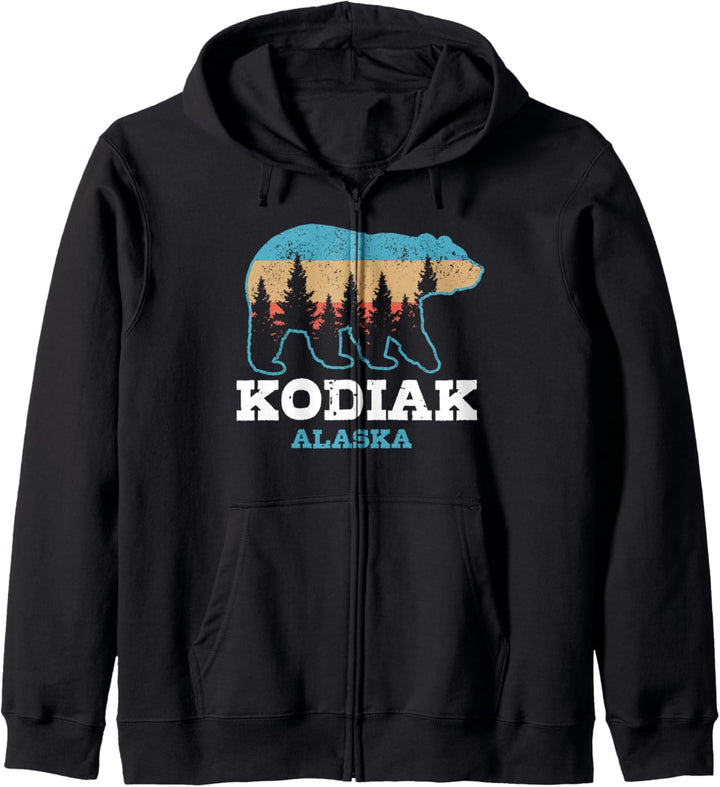 Kodiak Alaska Vintage Grizzly Bär Natur Souvenir Geschenk Kapuzenjacke