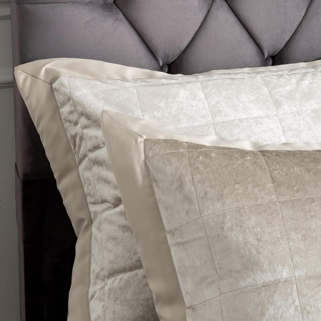 Catherine Lansfield – 2 Kissen aus Knautschsamt-Imitat – Polyester, Polyester, Natur, 29 x 8 x 29 cm