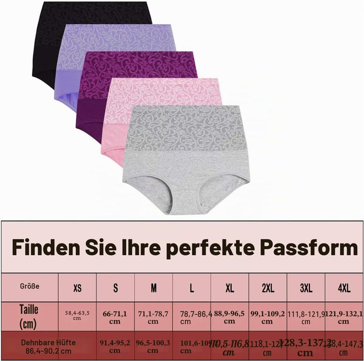 YaShaer Unterhosen Damen Baumwolle Hohe Taille Slips Hoher Taillenslip für Frauen Mehrpack M Mehrfar