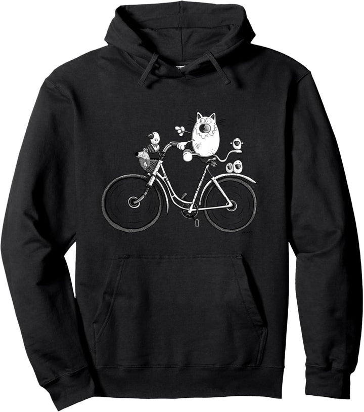 Fahrrad fahrende Katze I Katzenmotiv Katzendruck Katzen Fun Pullover Hoodie