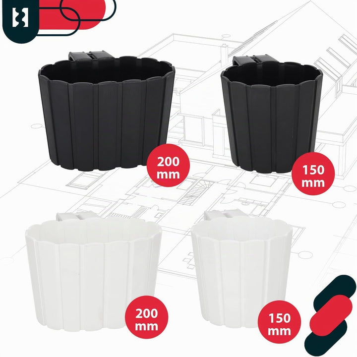 KOTARBAU® 4er Set Blumentopf Hängend - Pflanzkübel - ⌀ 15 cm H: 13 cm Weiss - Übertopf Kunststoff -