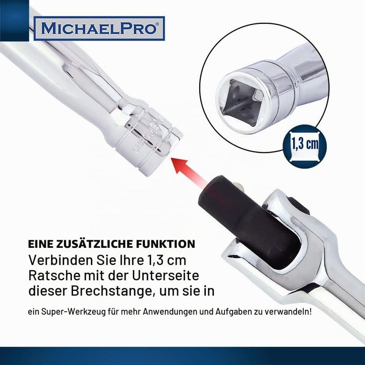 MichaelPro MP007003 1,27 cm Antriebsverlängerung Breaker Bar/Flex Griff, 45,7 cm Länge, verbinden Si