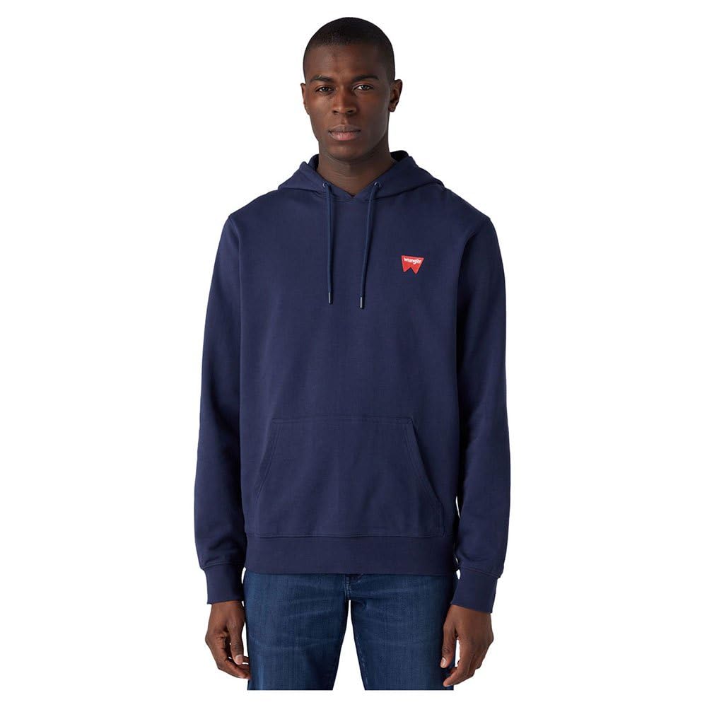 Wrangler Herren Sign Off Hoodie Hooded Sweatshirt M Real Navy, M Real Navy