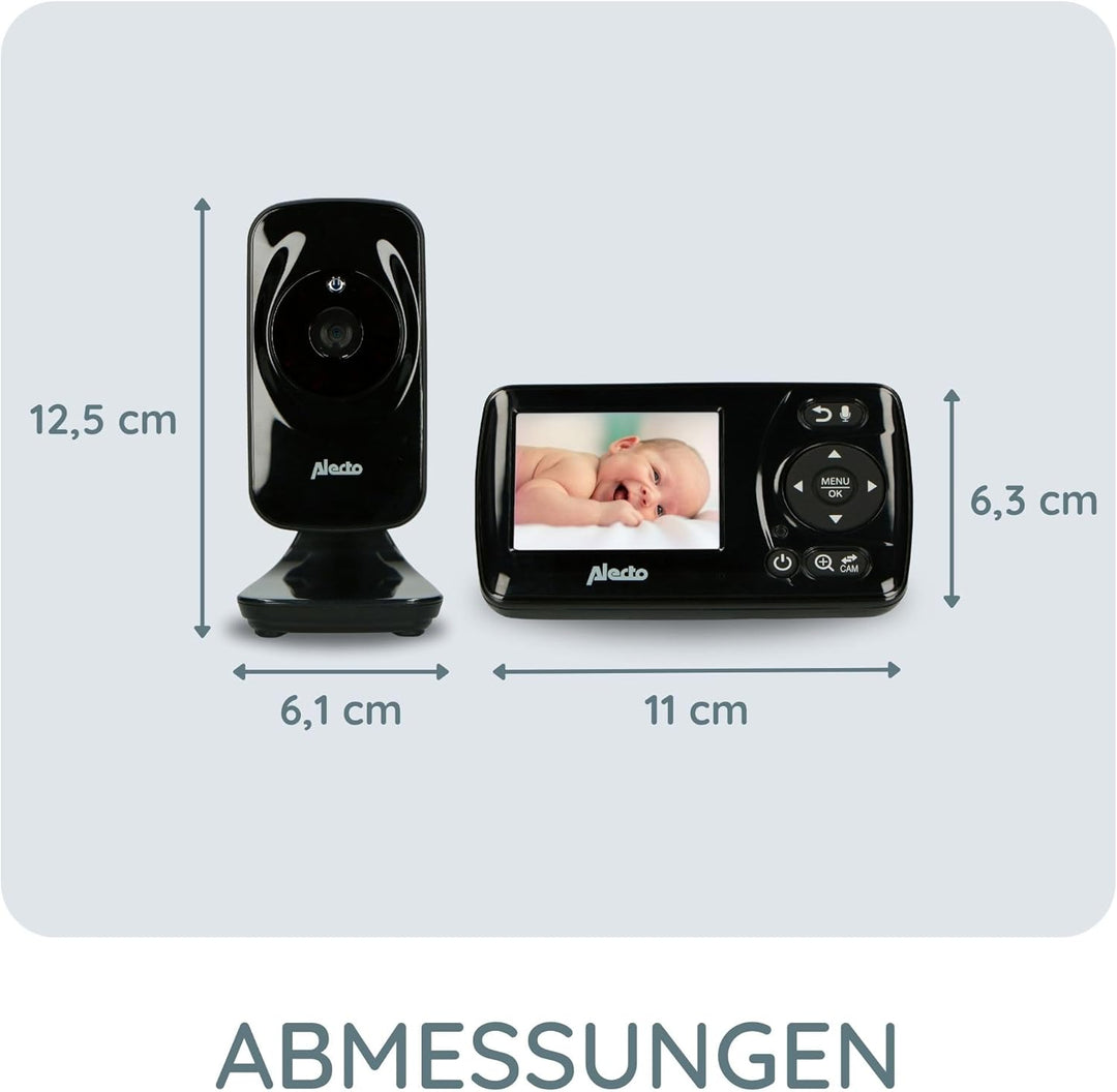 Alecto DVM71BK - Babyphone mit Kamera mit 2.4"-Farbdisplay - Babyfon - Digital Überwachungskamera mi