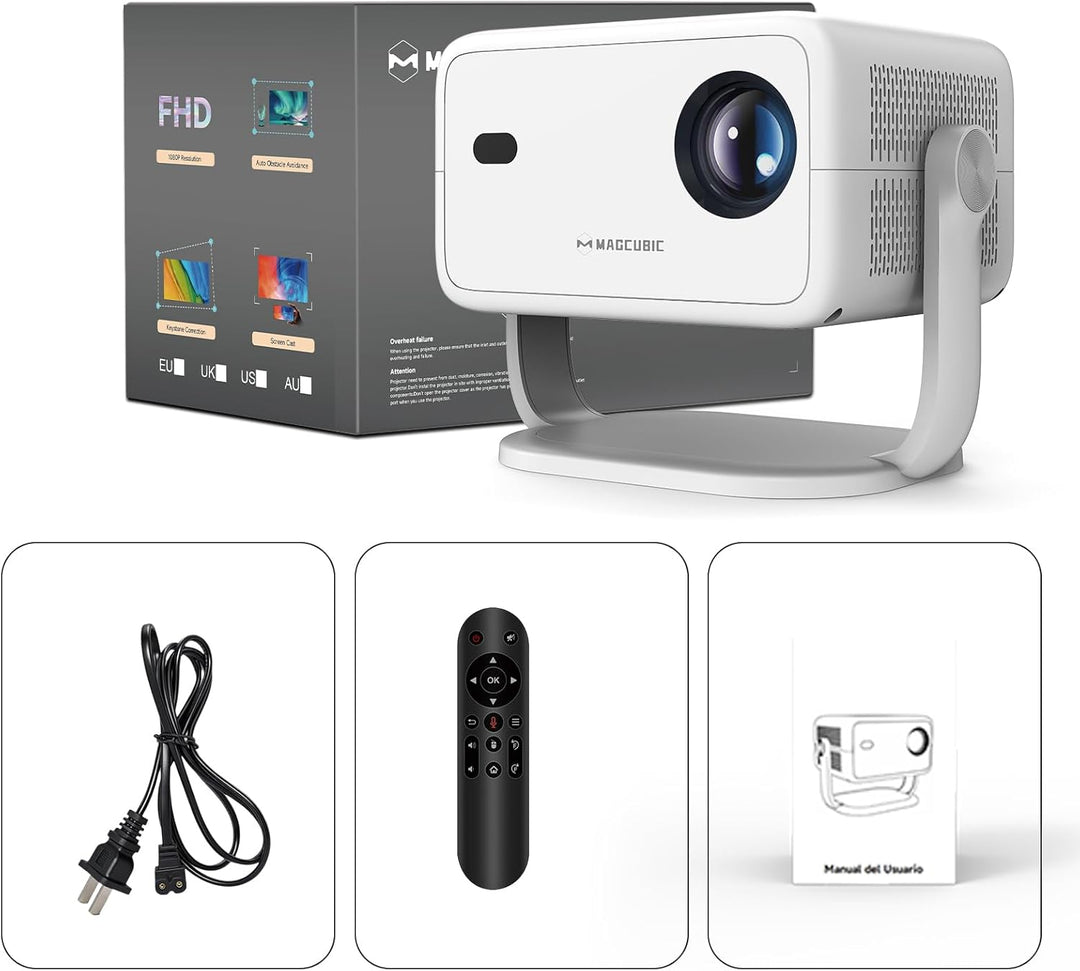 Magcubic Mini Beamer, Smart Projektor 4K Supported, with 400 ANSI, Native 1080P, 180° Rotatabled, Wi