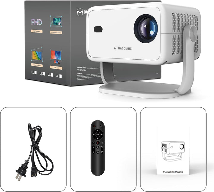 Magcubic Mini Beamer, Smart Projektor 4K Supported, with 400 ANSI, Native 1080P, 180° Rotatabled, Wi