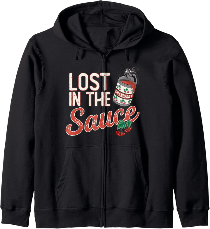 Lost In The Sauce Cranberry Thanksgiving Funny Turkey Day Kapuzenjacke