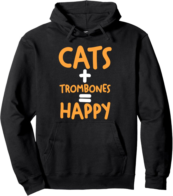 Katzen und Posaune Pullover Hoodie