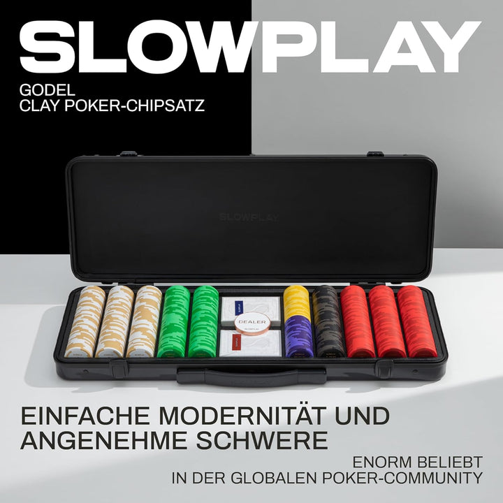 SLOWPLAY Godel 14g Ton Pokerchips-Set für Texas Hold’em, 300 STK [ohne Werte] Verfügt über einen hoc