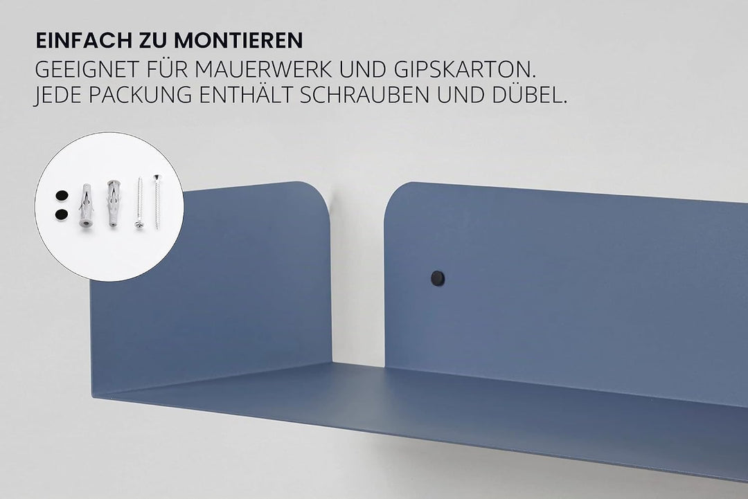 D-Segno Office Design Moderne Wandregal Metall, Regal Bücherregal Metall, Schnell und einfach zu mon