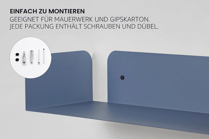 D-Segno Office Design Moderne Wandregal Metall, Regal Bücherregal Metall, Schnell und einfach zu mon
