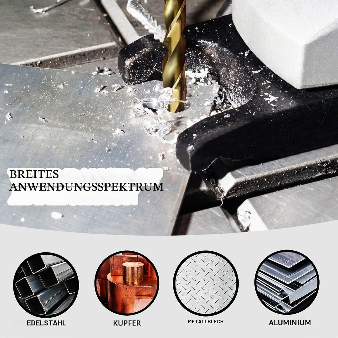 NORTOOLS Metallbohrer HSS M35 Cobalt 5% gehört geschliffenes Bohrset DIN338 1,0-10 mm Einheitsgrösse