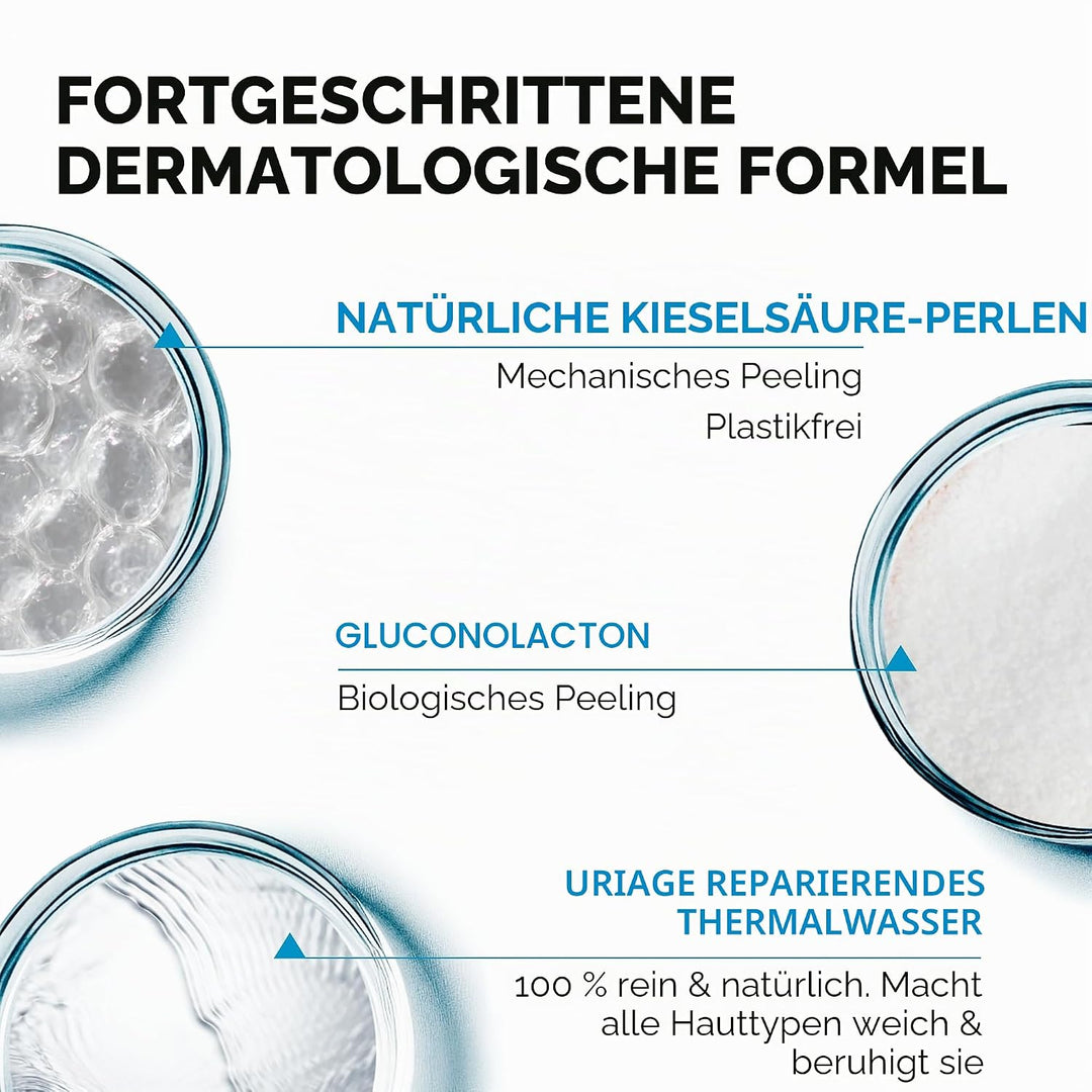 Uriage Körperpeeling-Creme mit Natürlichen Kieselerde-Perlen - 3-in-1: Peeling, macht weich &amp; glätte