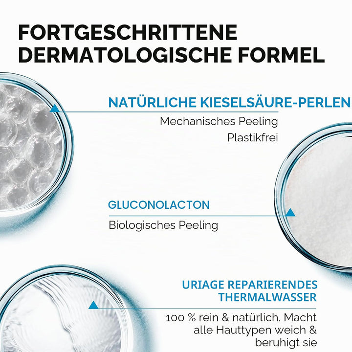 Uriage Körperpeeling-Creme mit Natürlichen Kieselerde-Perlen - 3-in-1: Peeling, macht weich &amp; glätte