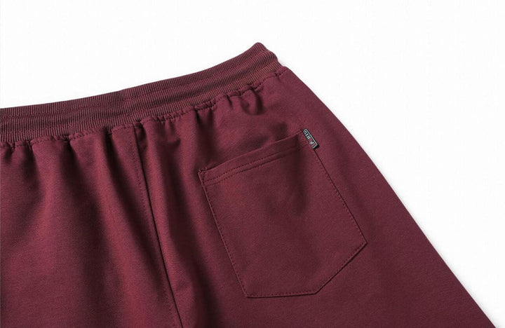 JustSun Herren Shorts Kurze Sporthose Baumwolle Stretchstoff mit Reissverschluss M Rot, M Rot