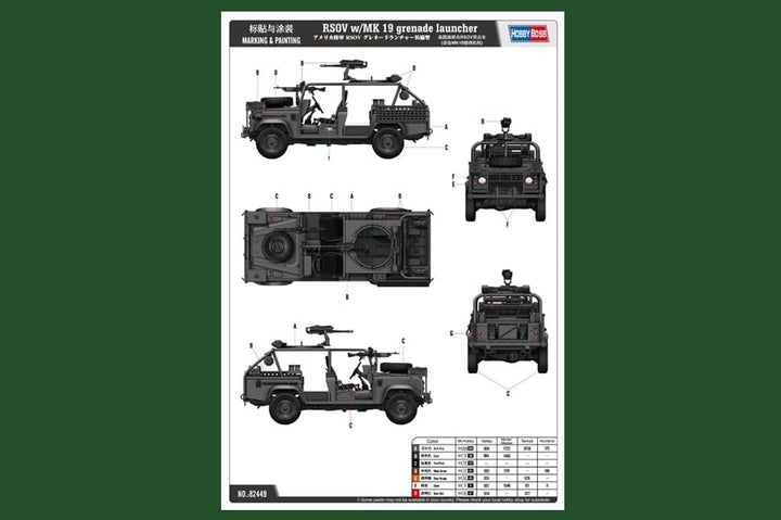 Hobby Boss 82449 Modellbausatz RSOV w/MK 19 grenade launcher