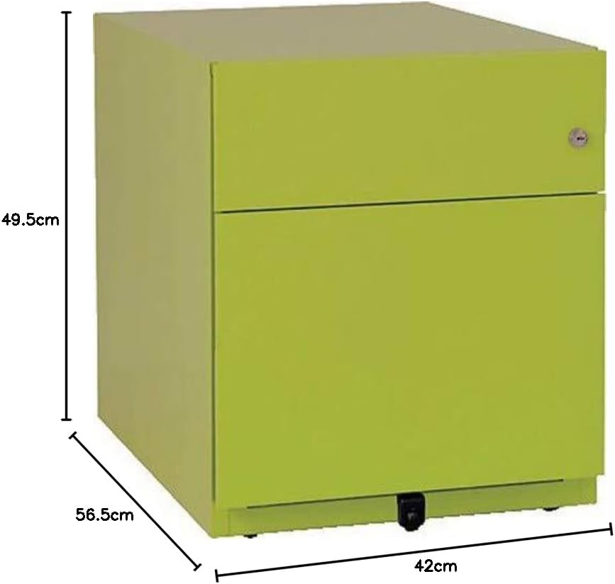 BISLEY Rollcontainer Note mit Griffleiste, 1 Universalschublade, 1 HR-Schublade, Metall, 604 Grün, 5