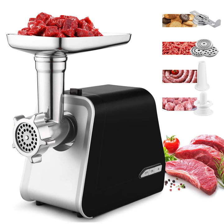 2000W Profi Fleischwolf Elektrisch mit Wurstfüller & Keksaufsatz Wurstmaschine Fleischmaschine mit 3