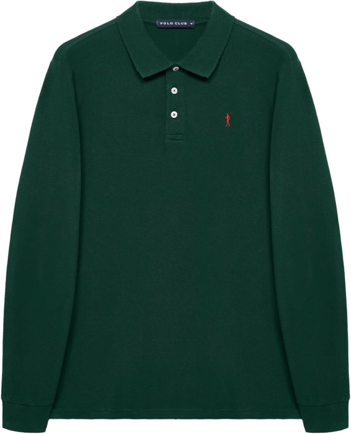 Polo Club Herren Poloshirt Kurzarm Regular Fit Baumwolle Männer Polohemd Longsleeve M Grün, M Grün