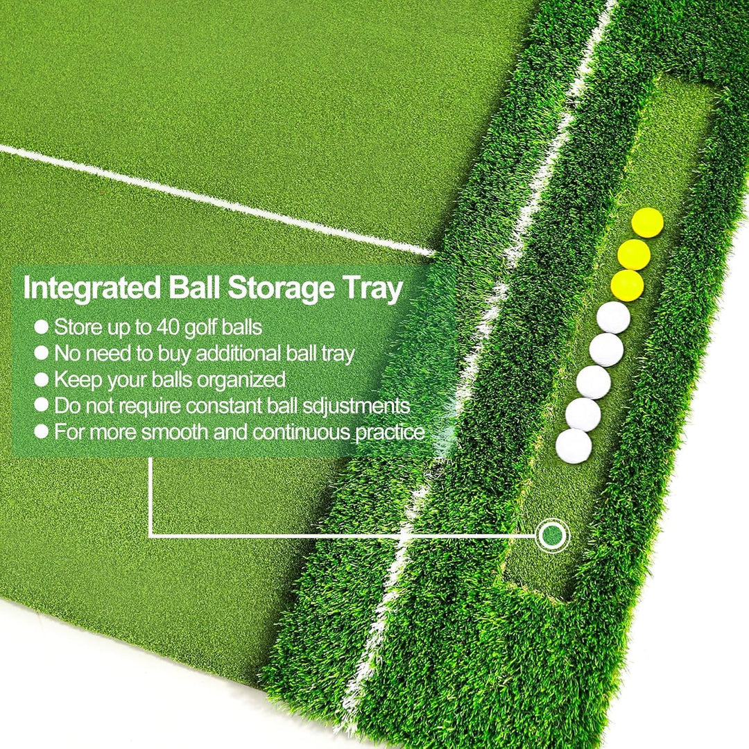 Golfmatte 150 x 120cm, Golf Abschlagmatte, Golf Übungsmatte mit 10 Golfbällen & 3 Gummi-Tees, 6 Absc