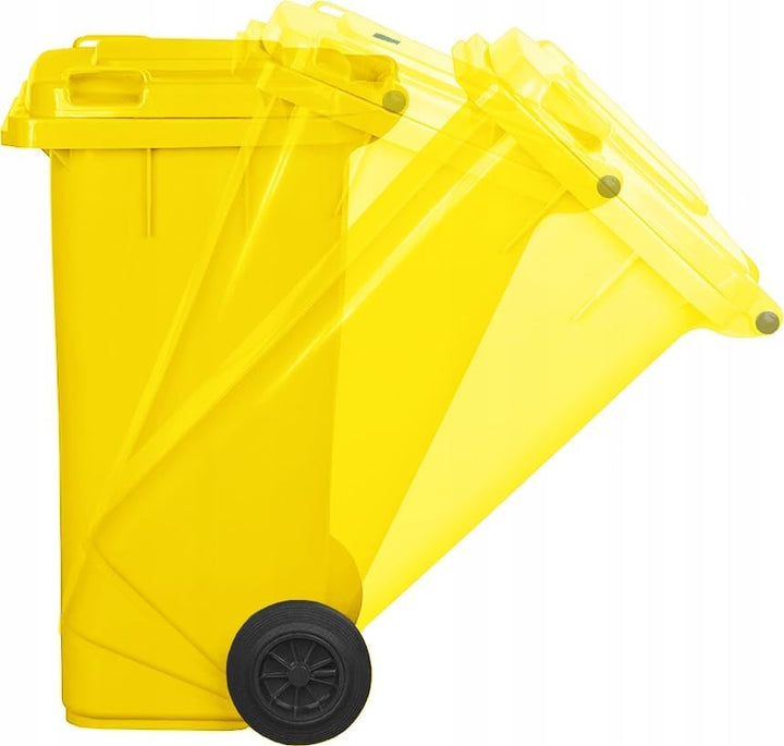 Mülltonne 120 L Gelb | Pfand-Sammelbehälter mit Rädern für Plastikflaschen | Gelbe Tonne für Plastik