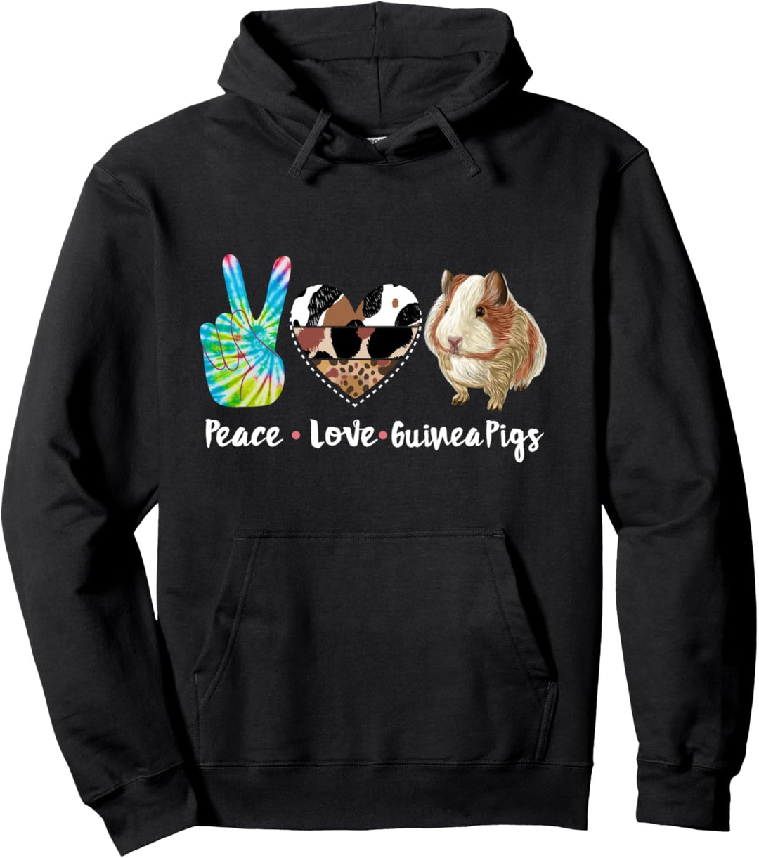 Peace Love Guinea Pigs Lustiges Meerschweinchen Pullover Hoodie