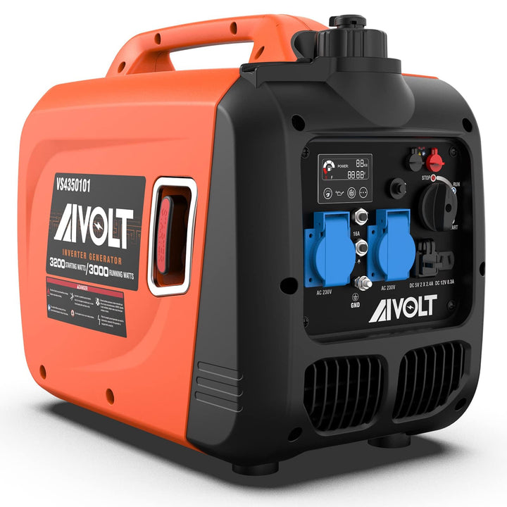 AIVOLT Inverter Stromerzeuger 3200 Watt Stromgenerator Notstromaggregat Benzin leise Stromaggregat f