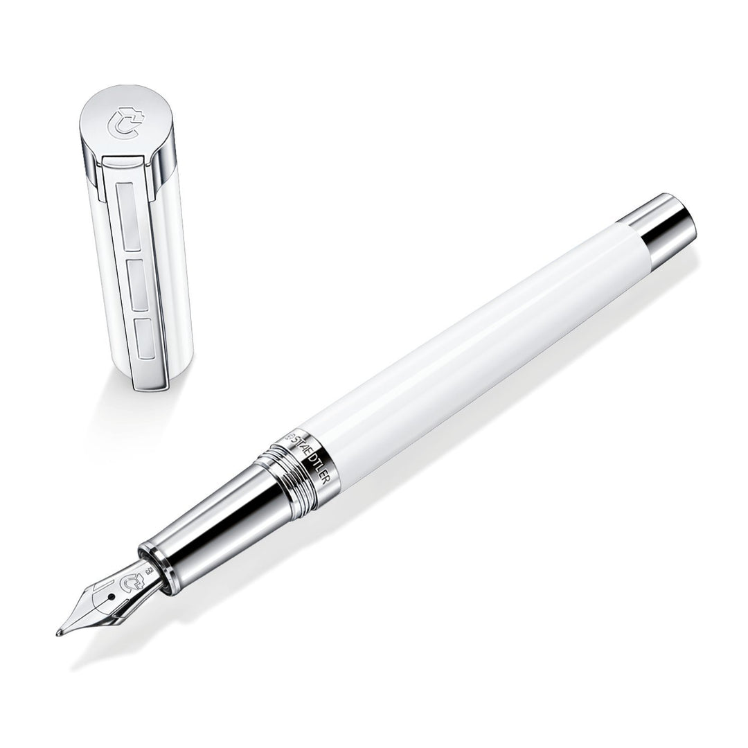 STAEDTLER Initium Resina Füllhalter, weisses Edelharz, EF, Made in Germany, mit edler Geschenkverpac