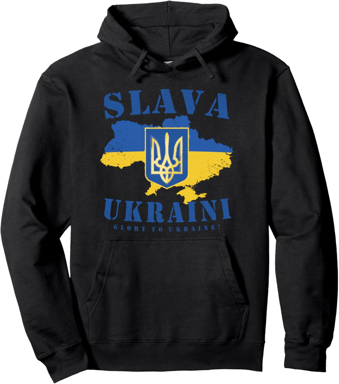 Karte der Ukraine Slava Ukraini Glory To Ukraine Flagge Pullover Hoodie