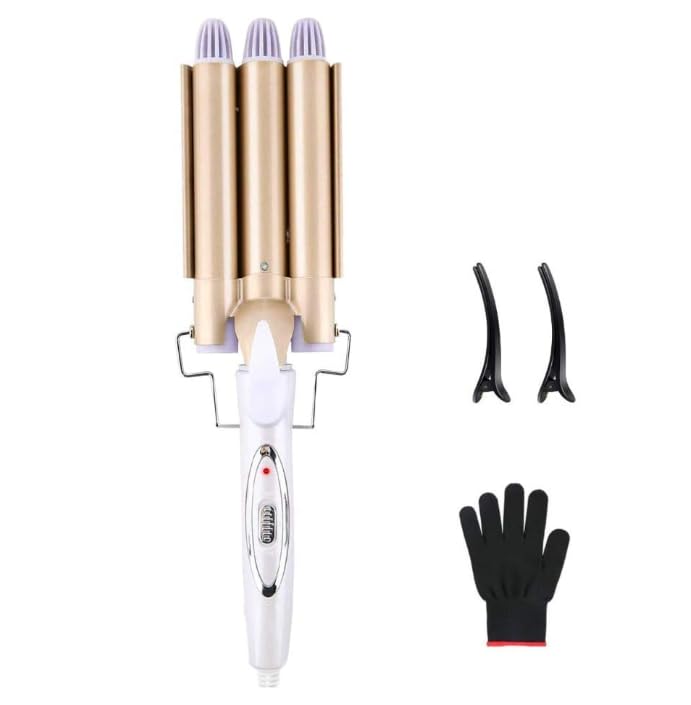 3 Fässer Lockenstab Grosse Wellen, Reyke 22mm welleneisen mit einstellbarer Temperatur, Welleisen Sc