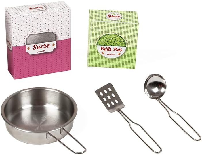 "Janod J06567 rosa und weiss Spielküche aus Holz, ""Macaron""", "Macaron"
