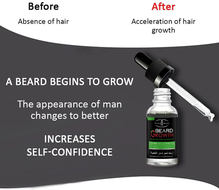 AICHUN BEARD GROWTH OIL Bartöl für Männer zur Bartpflege | brilliante Qualität mit frischem Duft | 1