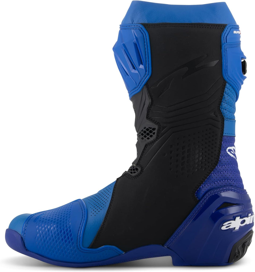Alpinestars Supertech R Vented Motorradstiefel, blau/schwarz, 42 Blau Schwarz 42 EU, Blau Schwarz 42