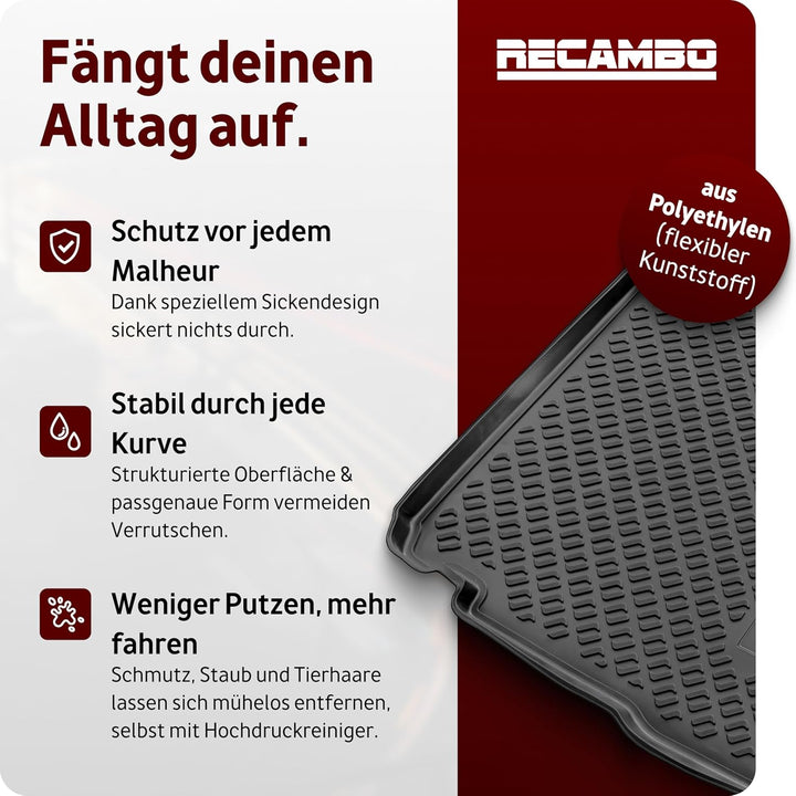 Recambo Kofferraumwanne passend für FIAT 500 | Typ 312 | ab 2007- | passgenau mit Rand