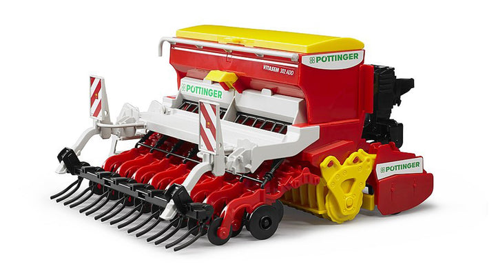 bruder 02347 - Pöttinger Vitasem 302ADD Kreiselegge-Sämaschine - 1:16 Traktor-Anhänger Spielzeug Bau