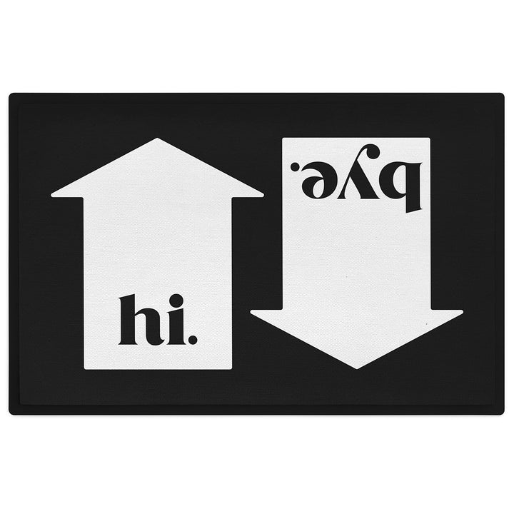 Trendation - Hi Bye Fussmatte Schmutzfangmatte Waschbar Geschenk mit Spruch 60x40 cm