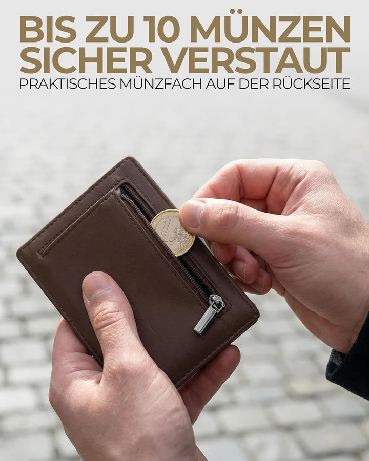 Lederhand iSlim Wallet (Schwarz, Ohne Münzfach)