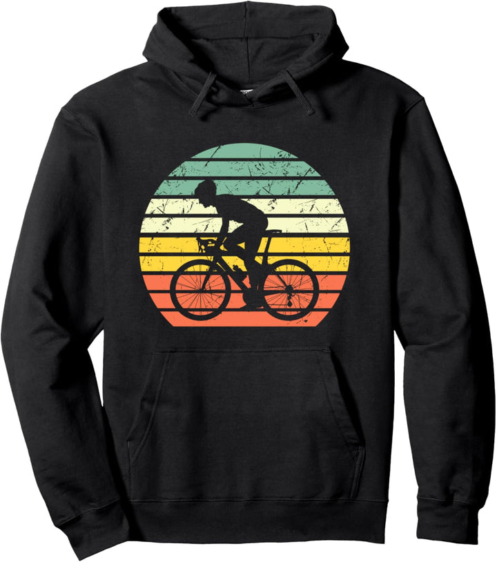Radfahrer Rennrad Radfahren Retro Vintage Sonnenuntergang Pullover Hoodie