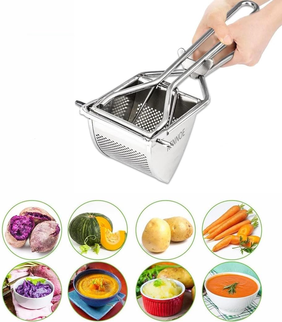 KENNOE Kartoffelpresse Edelstahl - Kartoffelstampfer - spätzlepresse - Professionelle Kartoffelquets