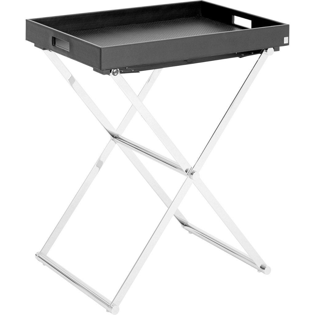 JOOP! HOMELINE, Beistelltisch klappbar mit Tablett XL, Schwarz u. Chrom