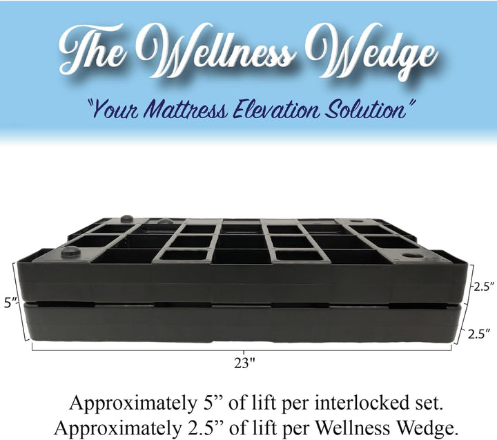 Your Mattress Elevation Solution From 3 To 6 Inches of Elevation Bed Wedge 2 Pack by Wellness wedge